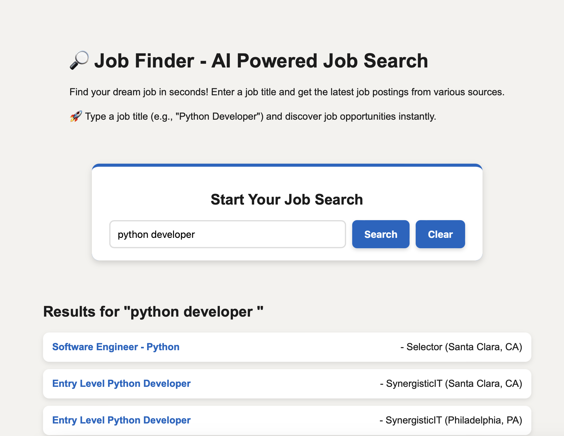 LinkedIn Job Finder preview